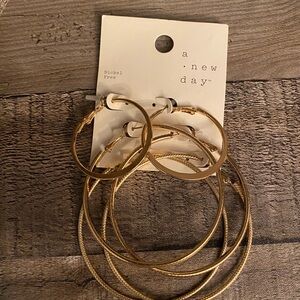 A New Day Gold Hoop Earrings Trio